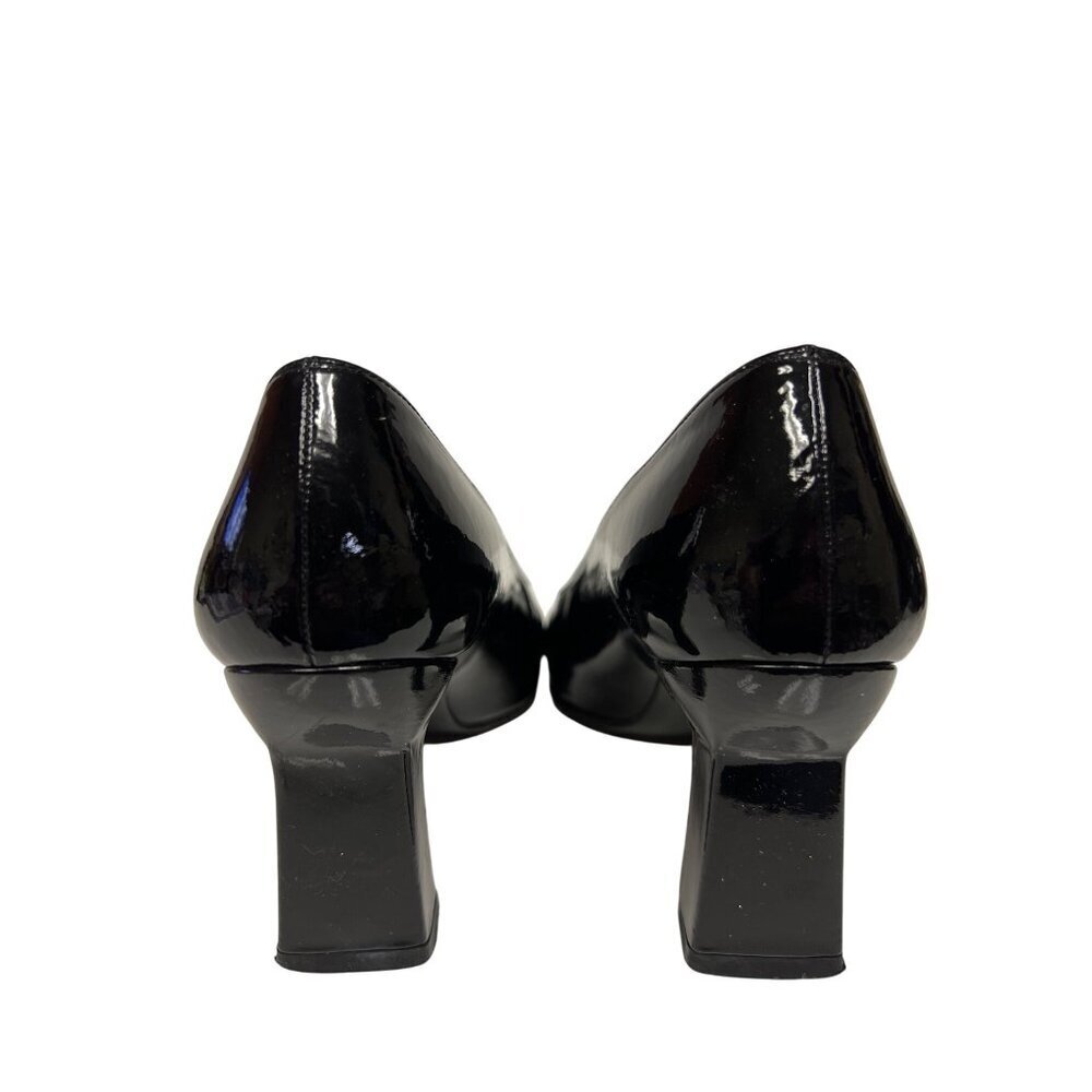 Stuart Weiztman Women's Shoes Patent Leather Black Slip On Heels Size 6.5 - Picture 7 of 9